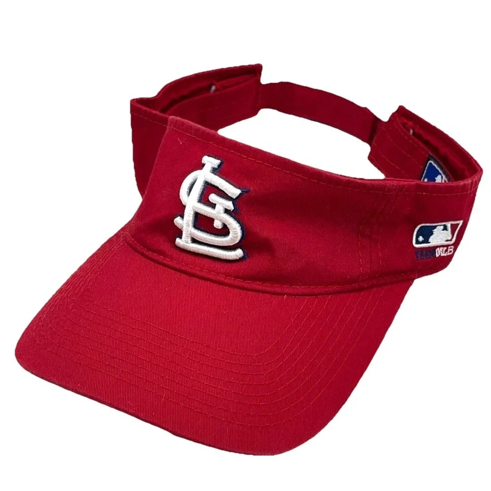 St Louis Cardinals Hat Cap‎ Sun Visor Strap Back Red Plain Logo MLB Baseball Dad